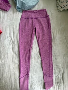 ALO Yoga Kids Heathered Purple High-Rise Leggings